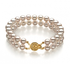 6-7mm AA Quality Japanese Akoya Cultured Pearl Bracelet in White