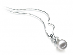 7-8mm AA Quality Japanese Akoya Cultured Pearl Pendant in Zalina White