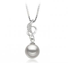 8-9mm AA Quality Japanese Akoya Cultured Pearl Pendant in Naomi White