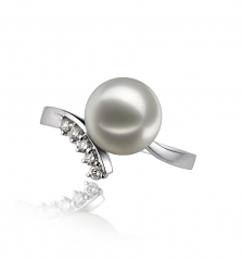 8-9mm AA Quality Japanese Akoya Cultured Pearl Ring in Grace White