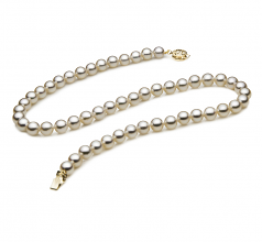 7-7.5mm AAA Quality Japanese Akoya Cultured Pearl Necklace in White