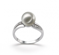 7-8mm AAA Quality Japanese Akoya Cultured Pearl Ring in Caroline White