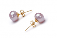 7-8mm AAA Quality Freshwater Cultured Pearl Earring Pair in Lavender