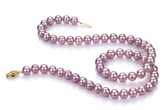 6-6.5mm AA Quality Freshwater Cultured Pearl Necklace in Lavender