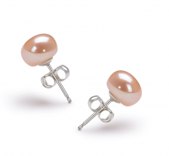 7-8mm AA Quality Freshwater Cultured Pearl Earring Pair in Pink
