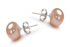 9-10mm AA Quality Freshwater Cultured Pearl Earring Pair in Pink