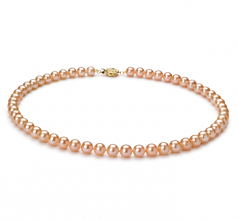 6-6.5mm AAAA Quality Freshwater Cultured Pearl Necklace in Pink