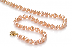 6-6.5mm AAAA Quality Freshwater Cultured Pearl Necklace in Pink