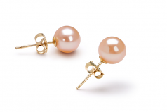 6-7mm AAAA Quality Freshwater Cultured Pearl Earring Pair in Pink