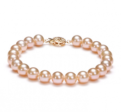 7-8mm AAAA Quality Freshwater Cultured Pearl Bracelet in Pink