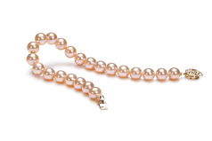 7-8mm AAAA Quality Freshwater Cultured Pearl Bracelet in Pink