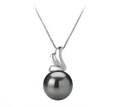 10-10.5mm AAA Quality Tahitian Cultured Pearl Pendant in Amara Black