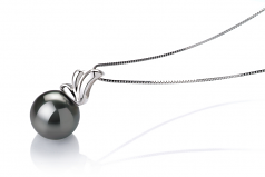 10-10.5mm AAA Quality Tahitian Cultured Pearl Pendant in Amara Black