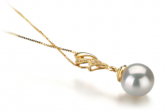 10-11mm AAA Quality South Sea Cultured Pearl Pendant in Bianka White