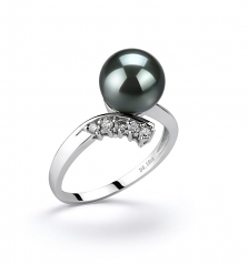 8-9mm AAA Quality Tahitian Cultured Pearl Ring in Grace Black