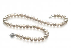 6-7mm A Quality Freshwater Cultured Pearl Necklace in Bliss White