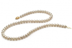 5.5-6mm AAA Quality Freshwater Cultured Pearl Necklace in White