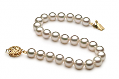 6.5-7mm AAA Quality Japanese Akoya Cultured Pearl Bracelet in White