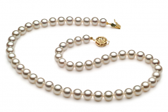 6.5-7mm AAA Quality Japanese Akoya Cultured Pearl Necklace in White