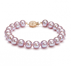 8.5-9.5mm AAA Quality Freshwater Cultured Pearl Bracelet in Lavender