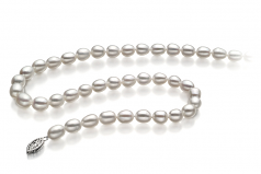 8.5-9.5mm AA Quality Freshwater Cultured Pearl Necklace in Drop White