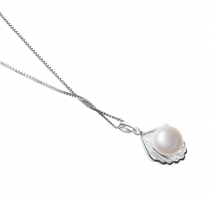 7-8mm AA Quality Freshwater Cultured Pearl Pendant in Shell White