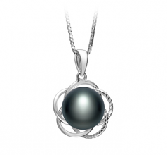 9-10mm AA Quality Freshwater Cultured Pearl Pendant in Bobbie Black