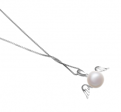 9-10mm AA Quality Freshwater Cultured Pearl Pendant in Angel White