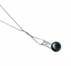 9-10mm AA Quality Freshwater Cultured Pearl Pendant in Hiriko Black