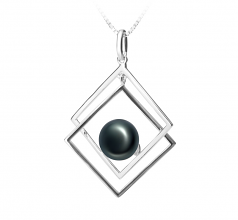 8-9mm AAA Quality Freshwater Cultured Pearl Pendant in Lilian Black