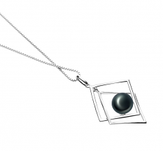 8-9mm AAA Quality Freshwater Cultured Pearl Pendant in Lilian Black