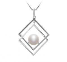 8-9mm AAA Quality Freshwater Cultured Pearl Pendant in Lilian White