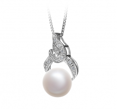 10-11mm AAA Quality Freshwater Cultured Pearl Pendant in Bebra White