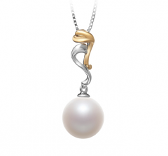10-11mm AAAA Quality Freshwater Cultured Pearl Pendant in Brianna White