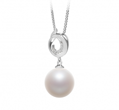 10-11mm AAAA Quality Freshwater Cultured Pearl Pendant in Linda White