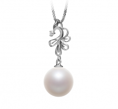 10-11mm AAAA Quality Freshwater Cultured Pearl Pendant in Phoenix White