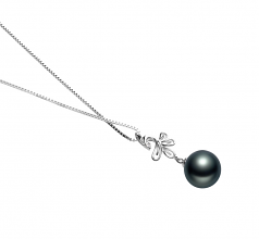 10-11mm AAA Quality Tahitian Cultured Pearl Pendant in Phoenix Black