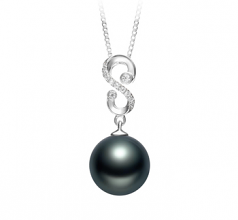 10-11mm AAA Quality Tahitian Cultured Pearl Pendant in Virginia Black