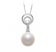 10-11mm AAAA Quality Freshwater Cultured Pearl Pendant in Meredith White