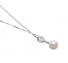 10-11mm AAAA Quality Freshwater Cultured Pearl Pendant in Meredith White