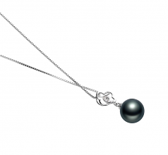 10-11mm AAA Quality Tahitian Cultured Pearl Pendant in Yael Black