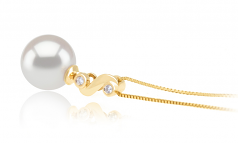 8-9mm AAA Quality Japanese Akoya Cultured Pearl Pendant in Gisela White