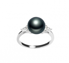 8-9mm AAA Quality Freshwater Cultured Pearl Ring in Dacey Black