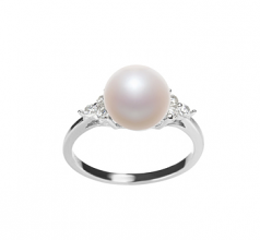 8-9mm AAA Quality Freshwater Cultured Pearl Ring in Dacey White
