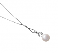 9-10mm AA Quality Freshwater Cultured Pearl Pendant in Sonia White