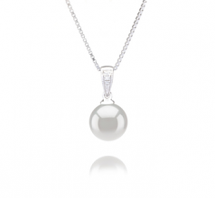 8-9mm AA Quality Japanese Akoya Cultured Pearl Pendant in Mosina White