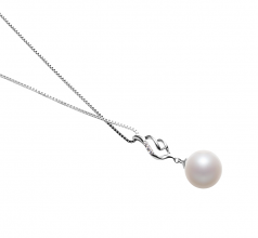 10-11mm AAAA Quality Freshwater Cultured Pearl Pendant in Loretta White