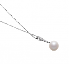 10-11mm AAAA Quality Freshwater Cultured Pearl Pendant in Talitha White