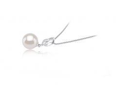 9-10mm AAAA Quality Freshwater Cultured Pearl Pendant in Merina White