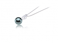 9-10mm AAA Quality Tahitian Cultured Pearl Pendant in Merina Black